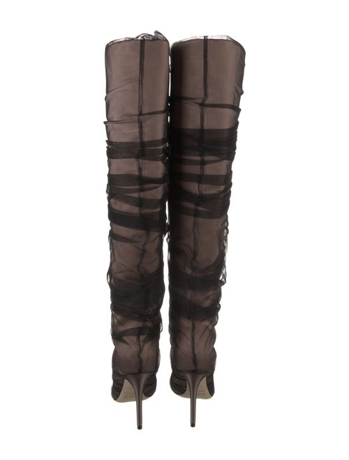 Jimmy Choo Mesh Mesh Accents Slouch Boots