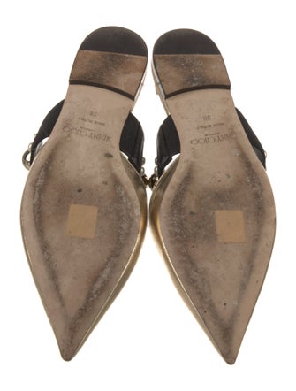 Jimmy Choo Faux Pearl Accents Leather Mules