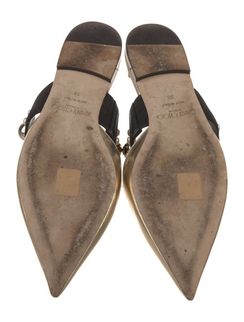 Jimmy Choo Faux Pearl Accents Leather Mules