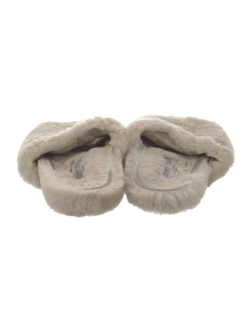 Jimmy Choo Faux Pearl Accents Lamb Fur Slides