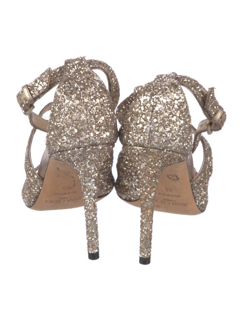Jimmy Choo Glitter Glitter Accents T-Strap Sandals