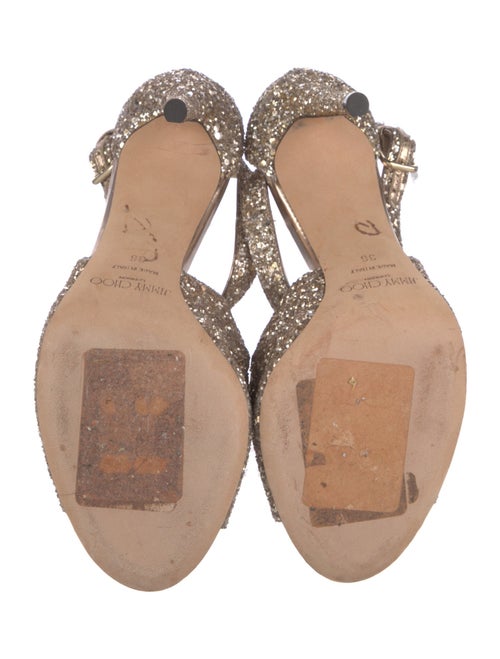 Jimmy Choo Glitter Glitter Accents T-Strap Sandals