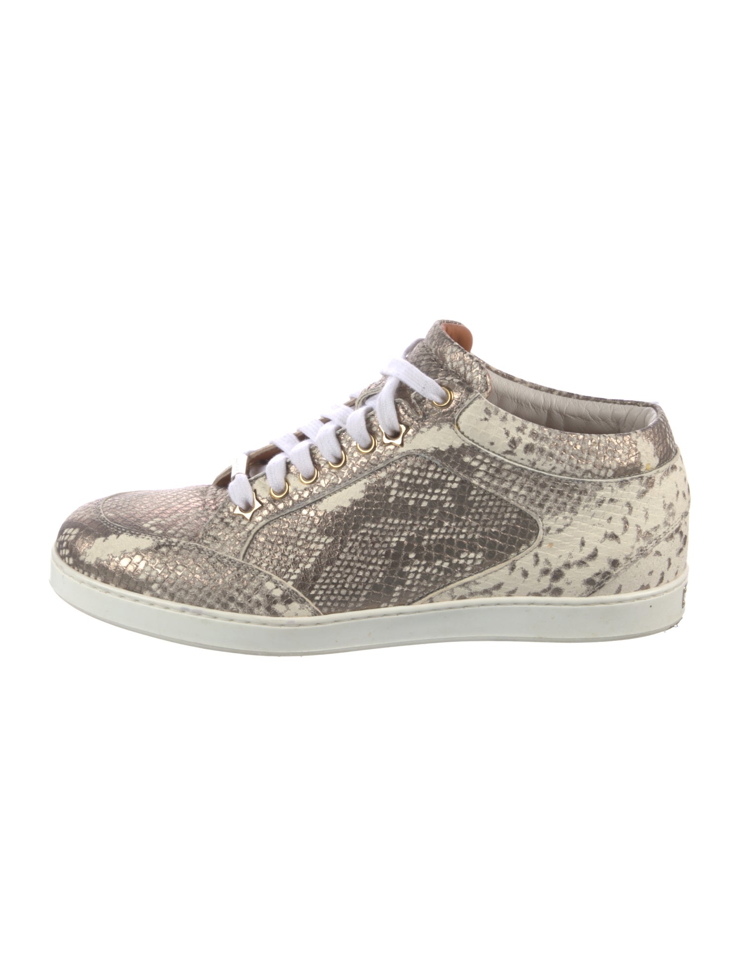 Jimmy Choo Leather Animal Print Sneakers