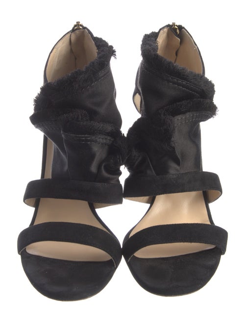 Jimmy Choo Suede Raw-Edge Trim Sandals