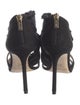 Jimmy Choo Suede Raw-Edge Trim Sandals