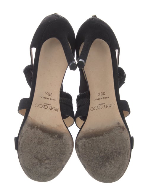 Jimmy Choo Suede Raw-Edge Trim Sandals