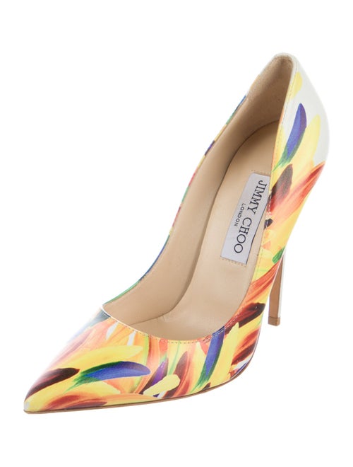 Jimmy Choo Leather Printed Slingback Pumps