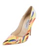 Jimmy Choo Leather Printed Slingback Pumps