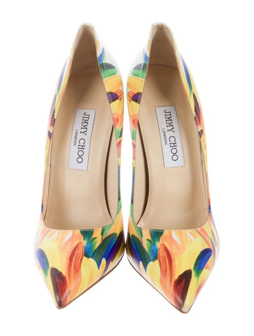 Jimmy Choo Leather Printed Slingback Pumps