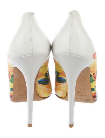 Jimmy Choo Leather Printed Slingback Pumps