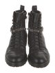 Jimmy Choo Leather Crystal Embellishments Combat Boots