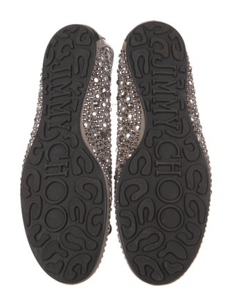 Jimmy Choo Leather Bow Accents Ballet Flats