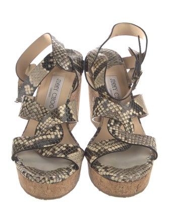 Jimmy Choo Leather Animal Print Espadrilles