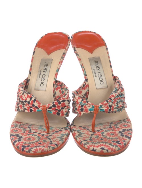 Jimmy Choo Printed Pleated Accents Slides
