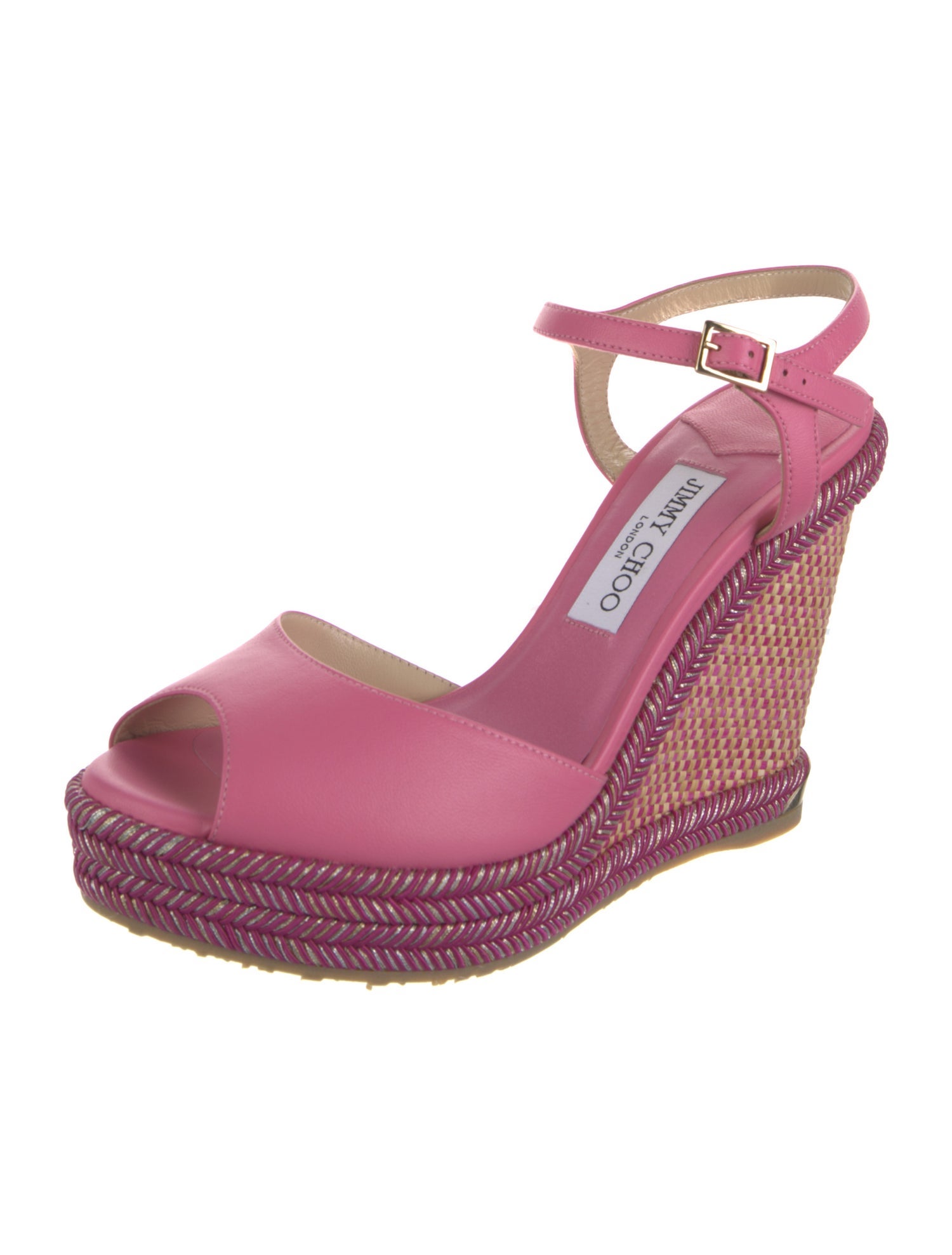 Jimmy Choo Leather Leather Trim Embellishment Slingback Pumps