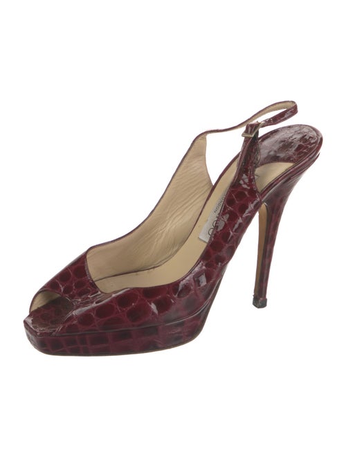 Jimmy Choo Patent Leather Printed Slingback Sandals