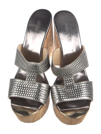 Jimmy Choo Embossed Leather Slides