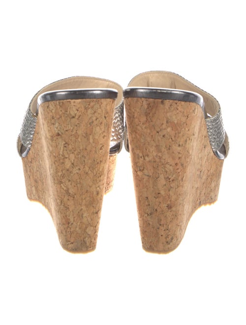 Jimmy Choo Embossed Leather Slides