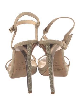 Jimmy Choo Suede Glitter Accents Sandals