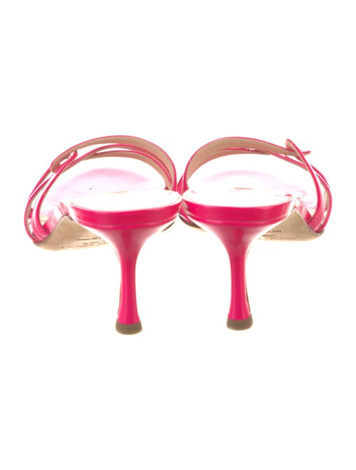 Jimmy Choo Patent Leather Leather Trim Embellishment Slides