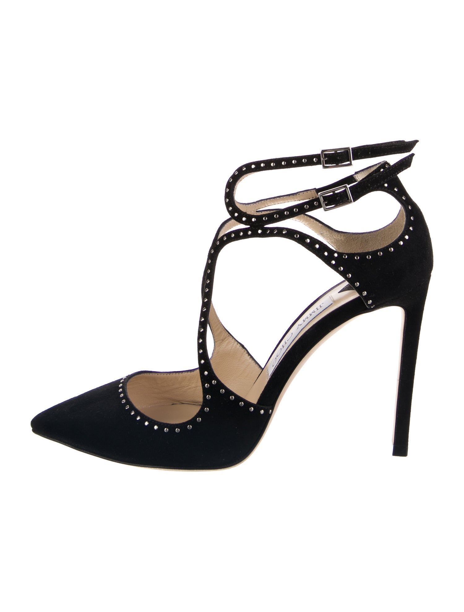 Jimmy Choo Suede Studded Accents D'Orsay Pumps