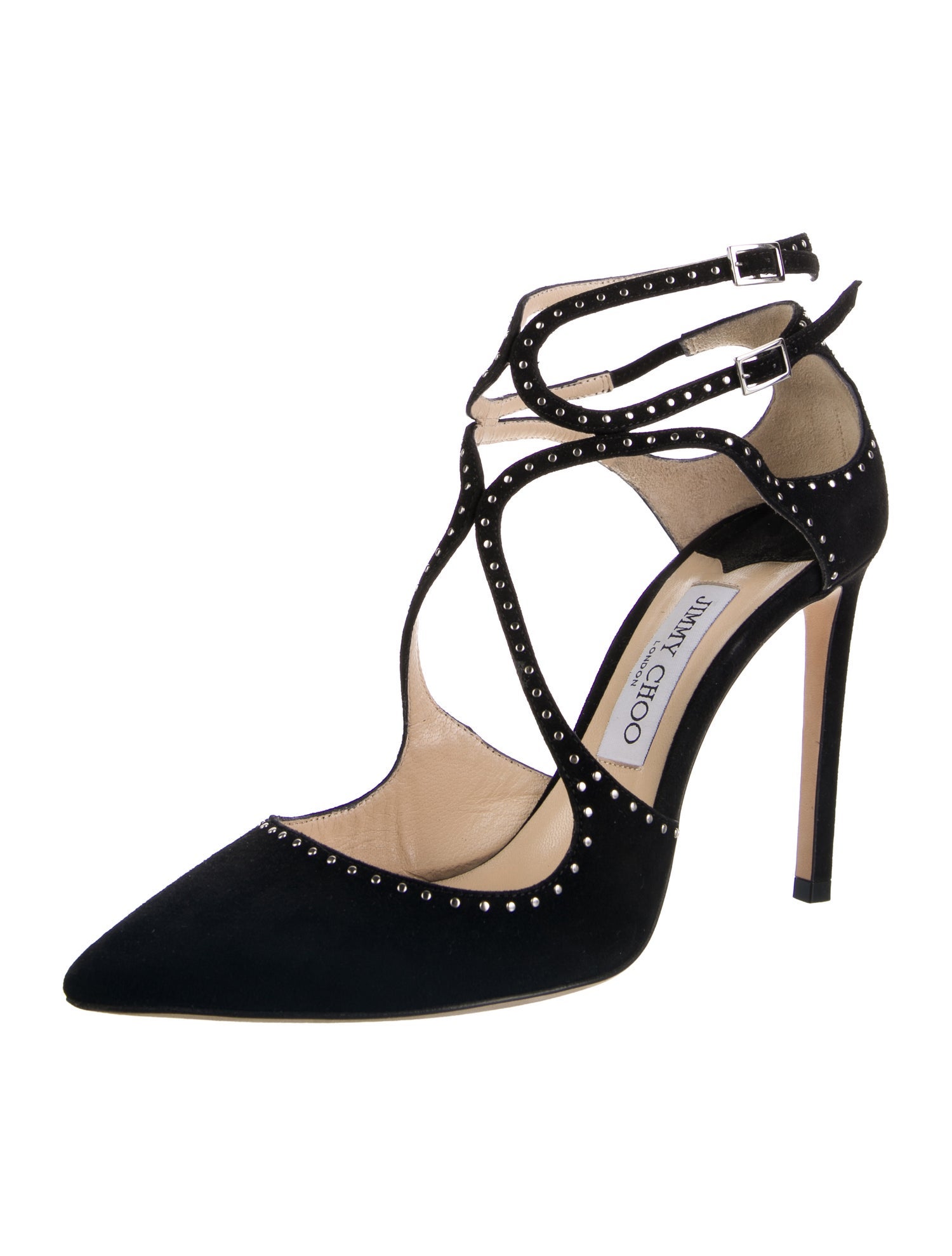 Jimmy Choo Suede Studded Accents D'Orsay Pumps