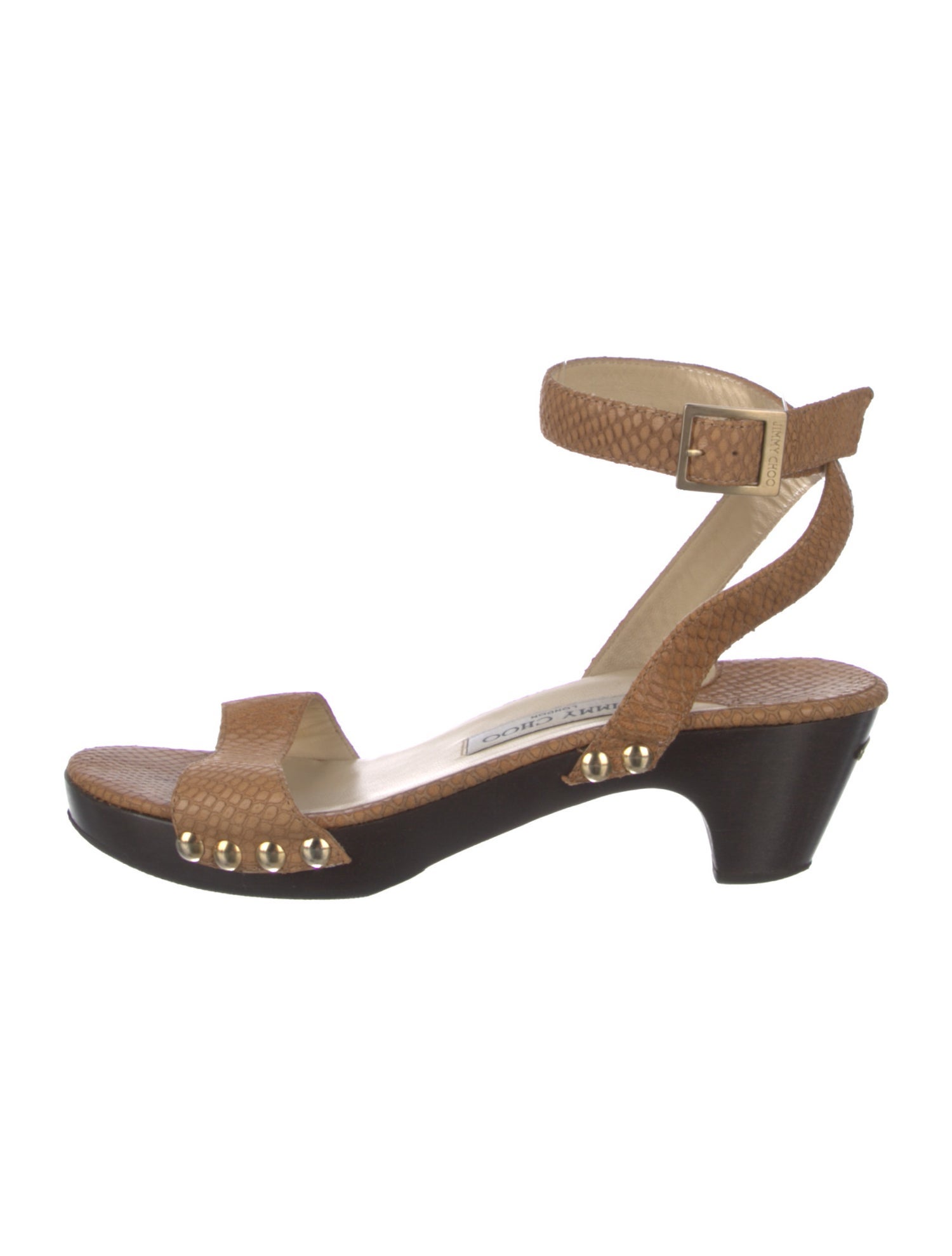 Jimmy Choo Leather Studded Accents Sandals