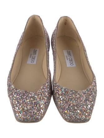 Jimmy Choo Glitter Glitter Accents Ballet Flats