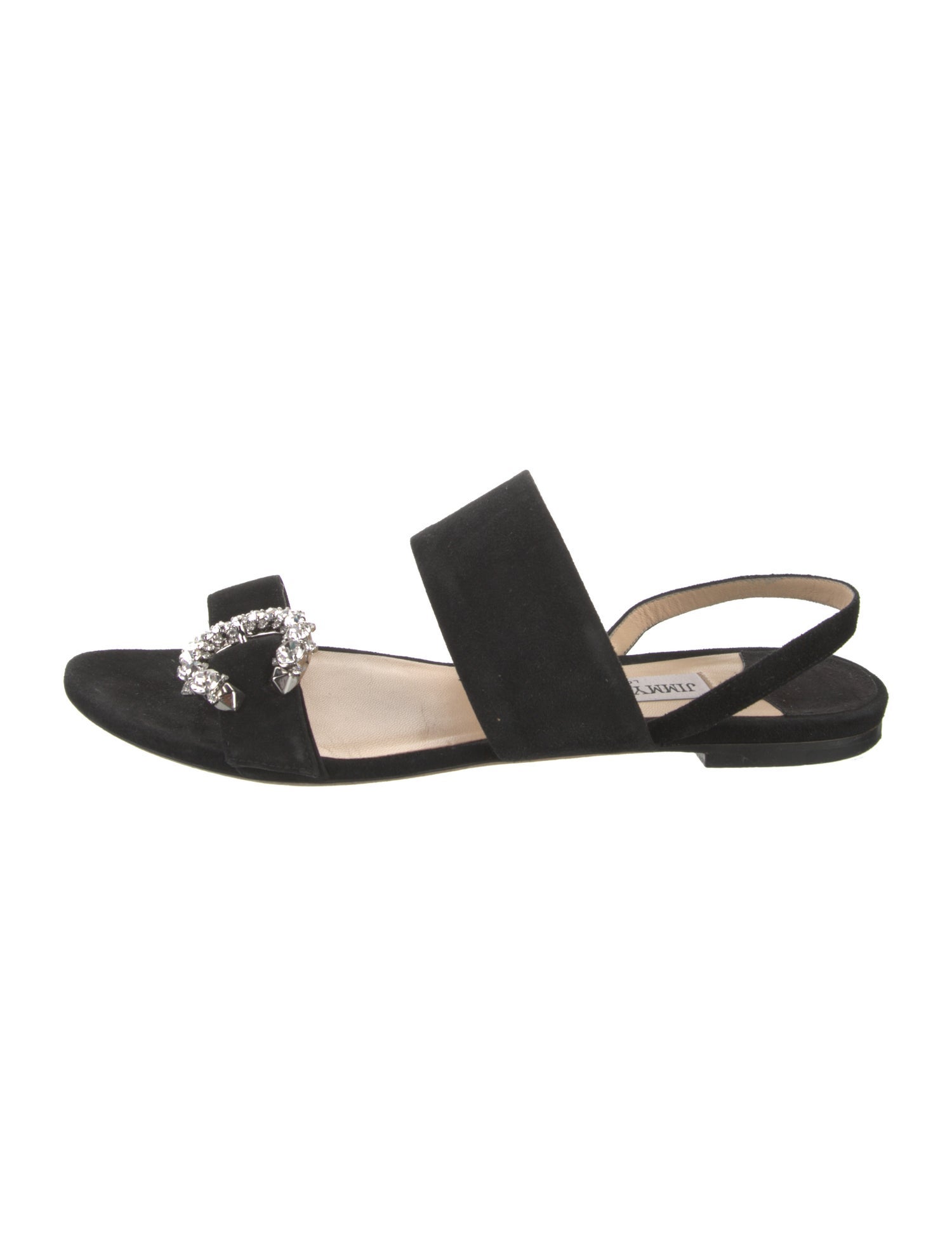 Jimmy Choo Suede Crystal Embellishments Slingback Sandals