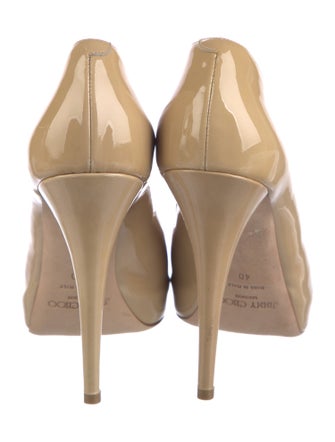 Jimmy Choo Patent Leather Cutout Accent Pumps