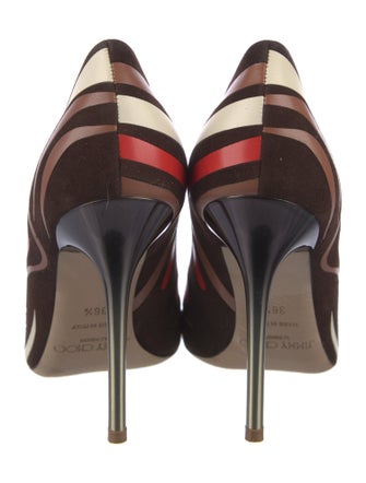 Jimmy Choo Suede Printed D'Orsay Pumps