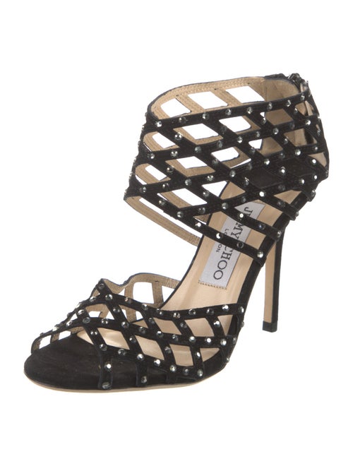 Jimmy Choo Suede Crystal Embellishments Pumps