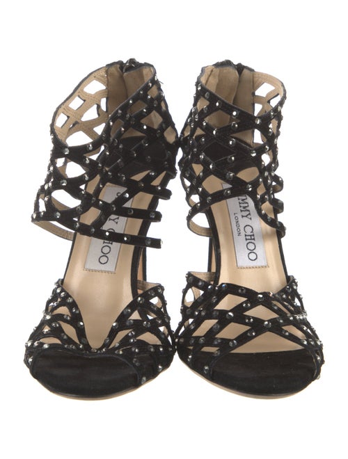 Jimmy Choo Suede Crystal Embellishments Pumps