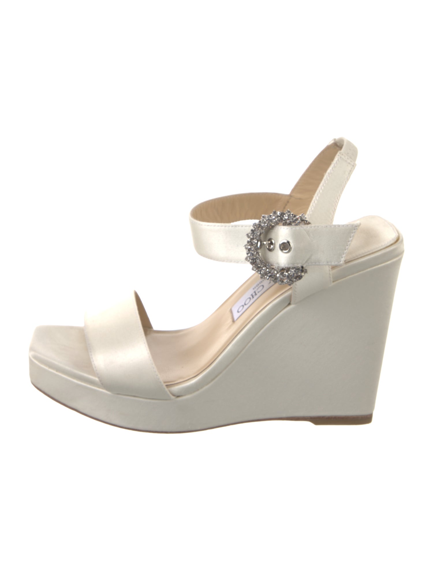 Jimmy Choo Satin Crystal Embellishments Sandals