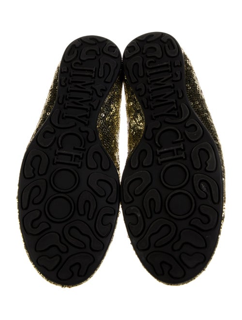 Jimmy Choo Sequins Bow Accents Ballet Flats