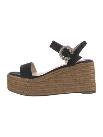 Jimmy Choo Suede Crystal Embellishments Espadrilles