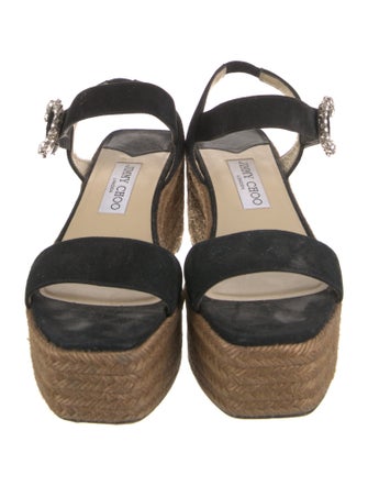 Jimmy Choo Suede Crystal Embellishments Espadrilles
