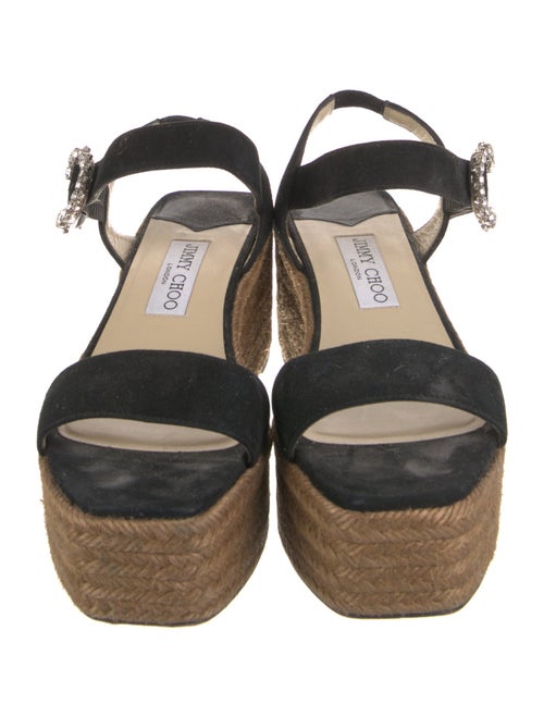 Jimmy Choo Suede Crystal Embellishments Espadrilles