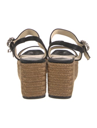 Jimmy Choo Suede Crystal Embellishments Espadrilles