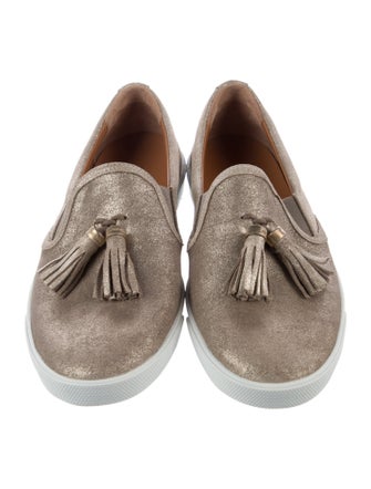 Jimmy Choo Glitter Tassel Accents Loafers