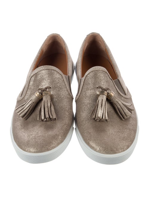 Jimmy Choo Glitter Tassel Accents Loafers