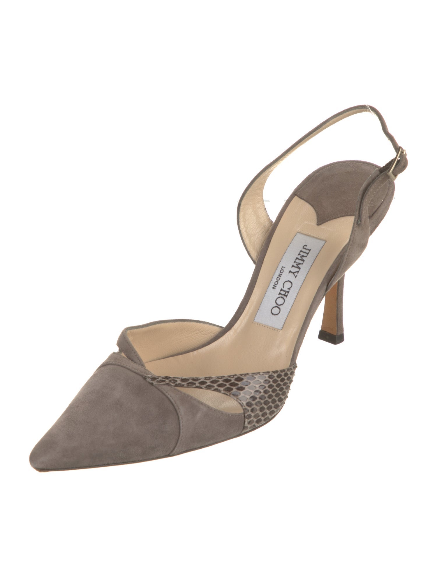 Jimmy Choo Suede Cutout Accent Slingback Pumps