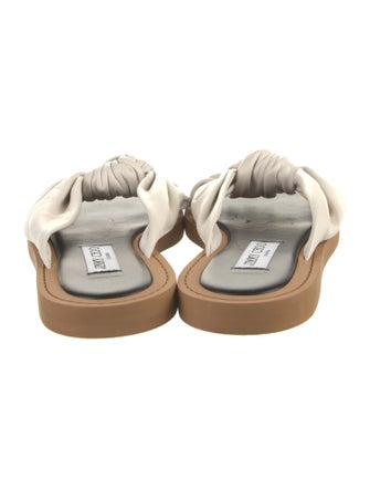 Jimmy Choo Leather Bow Accents Slides