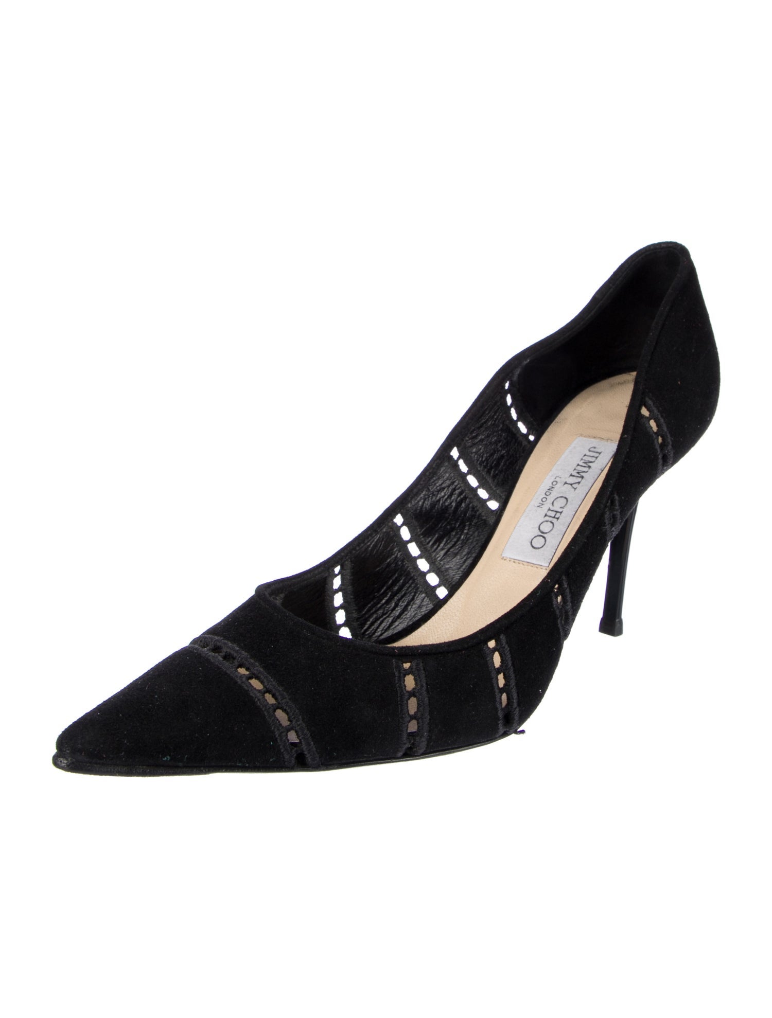 Jimmy Choo Suede Cutout Accent Pumps