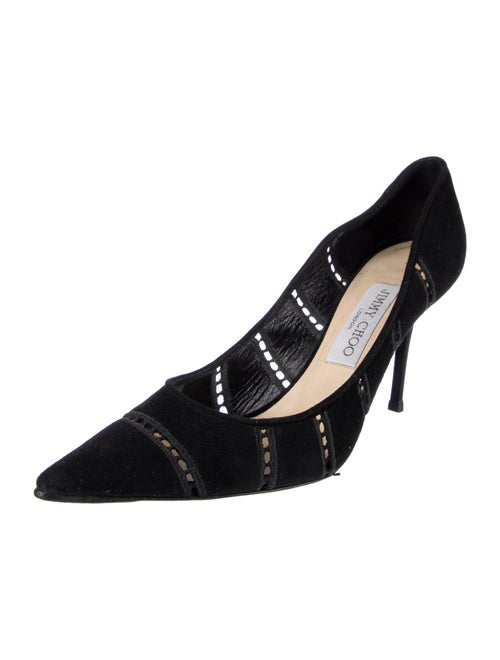Jimmy Choo Suede Cutout Accent Pumps