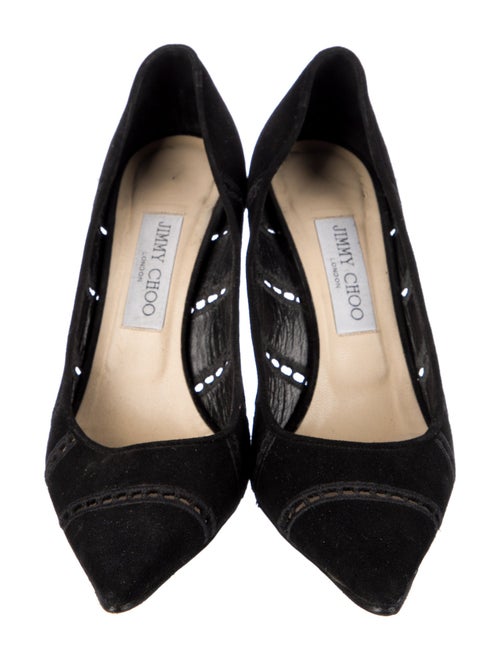 Jimmy Choo Suede Cutout Accent Pumps