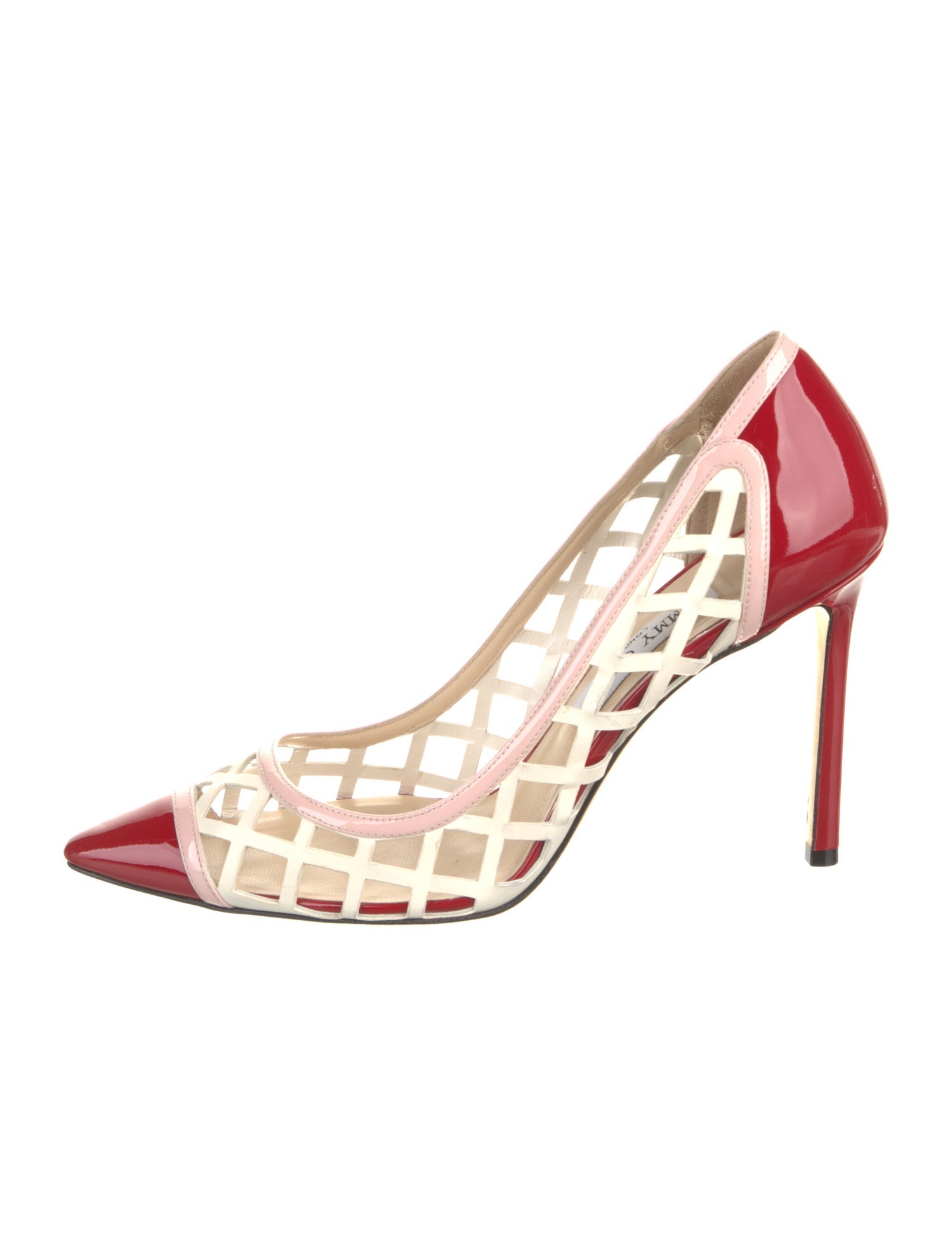 Jimmy Choo Patent Leather Colorblock Pattern Pumps