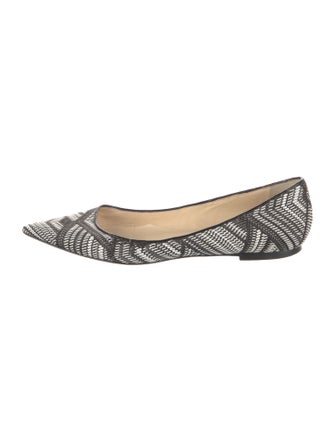 Jimmy Choo Raffia Printed Ballet Flats