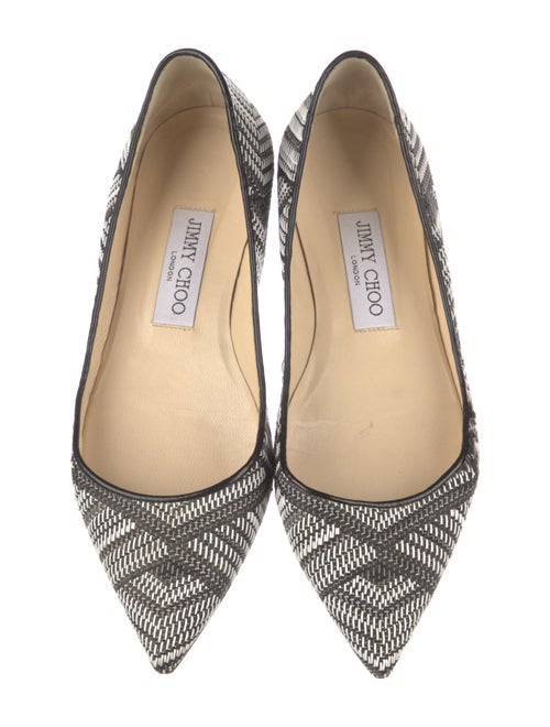 Jimmy Choo Raffia Printed Ballet Flats