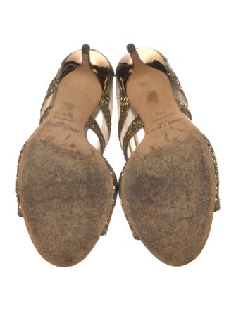 Jimmy Choo Glitter Mesh Accents Sandals